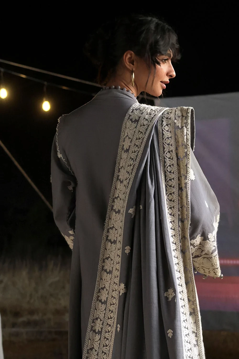 3 Piece Embroidered Khaddar Suit with Embroidered Khaddar Dupatta - W-FB-CW-26-4