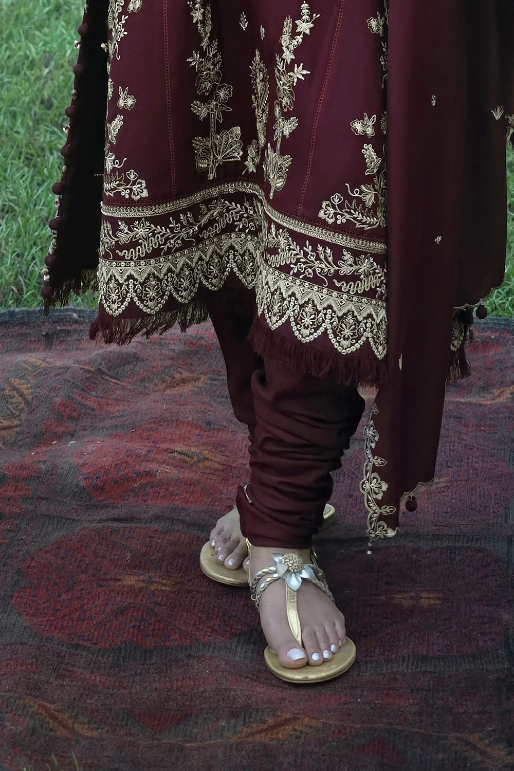 3 Piece Embroidered Pashmina Suit with Embroidered Pashmina Dupatta - W-FB-CW-26