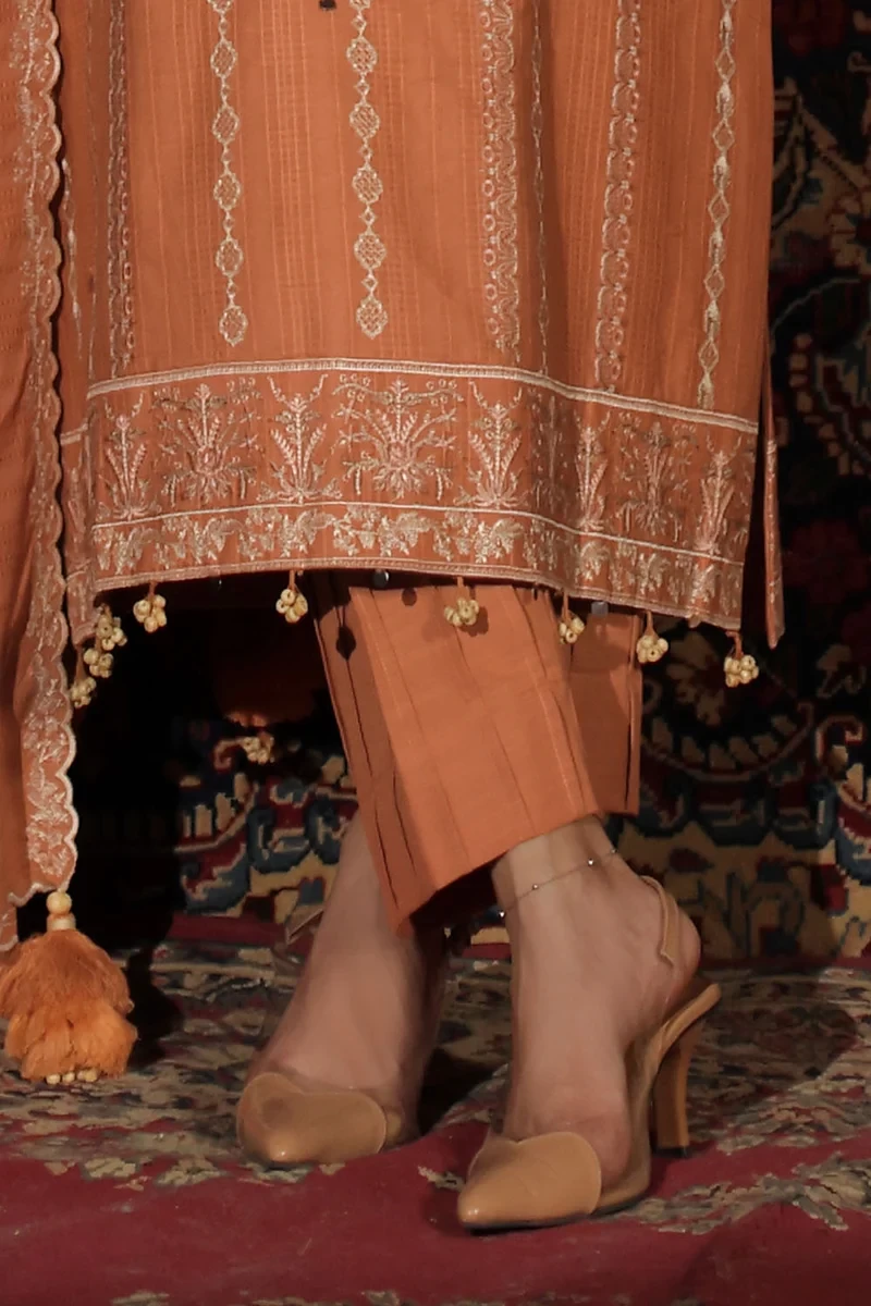 3 Piece Embroidered Kantha Stripe Suit - W-FB-WCH-26-487538