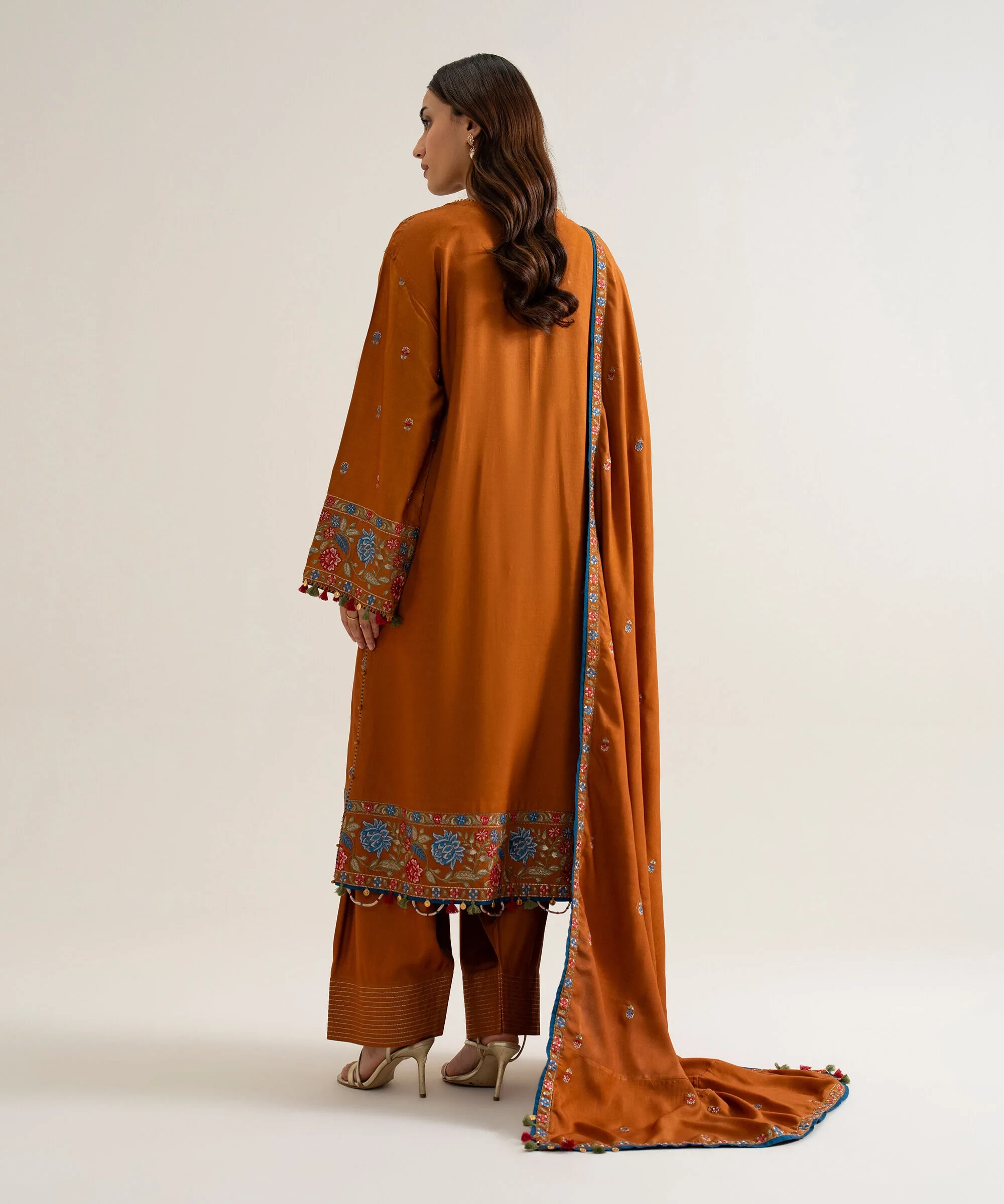 3 PIECE - EMBROIDERED COTTON TWILL SUIT - U3PELX26V943