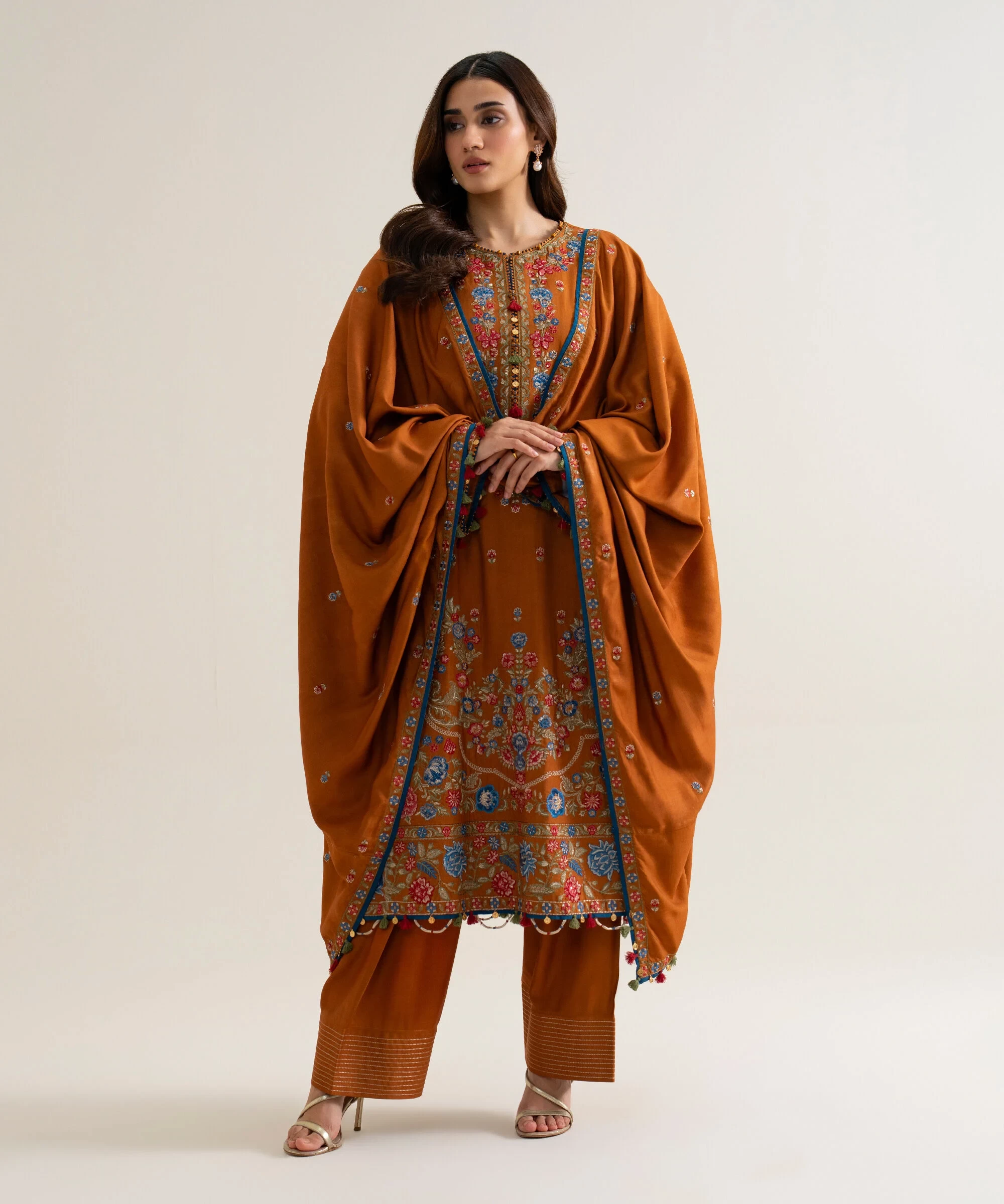 3 PIECE - EMBROIDERED COTTON TWILL SUIT - U3PELX26V943