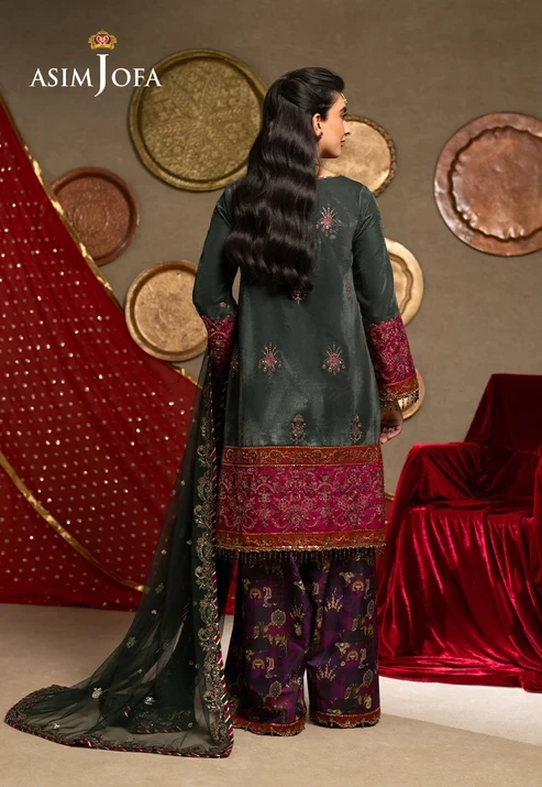 AJUMV-04 Embroidered Velvet 3 Pcs