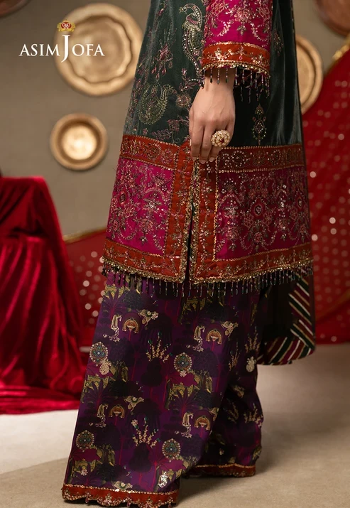 AJUMV-04 Embroidered Velvet 3 Pcs