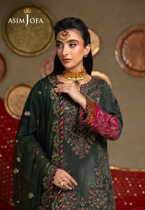 AJUMV-04 Embroidered Velvet 3 Pcs