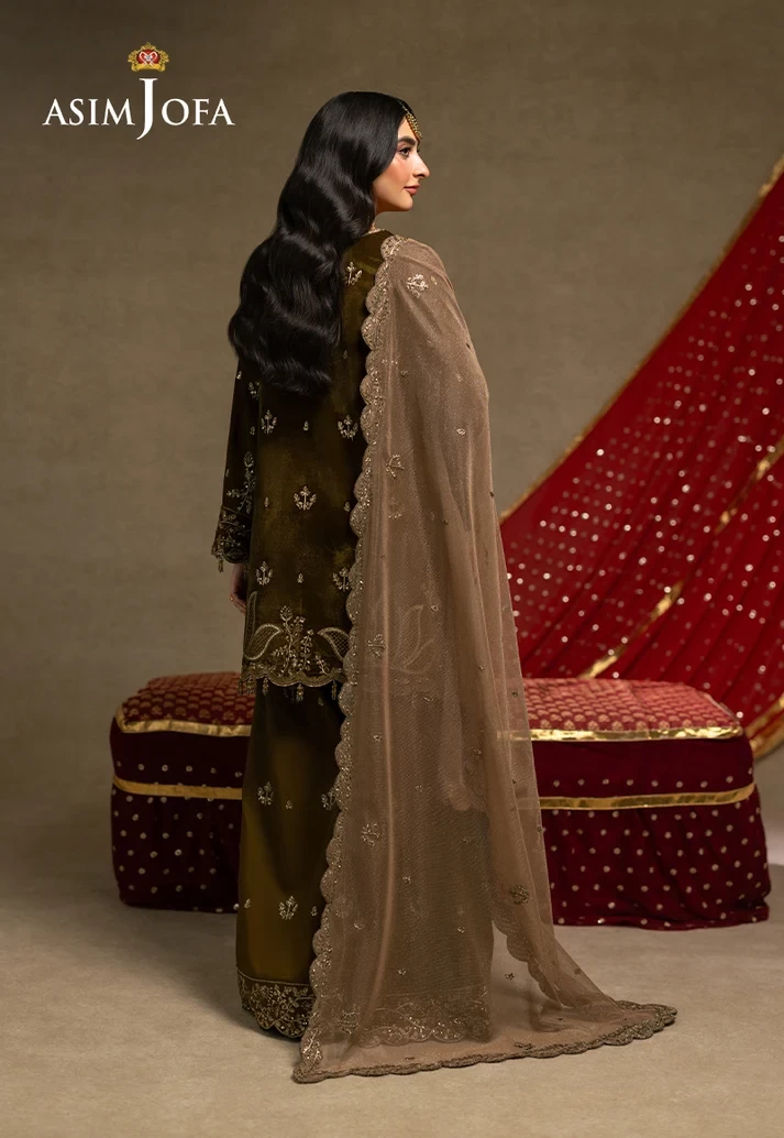 AJUMV-06 Embroidered Velvet 3 Pcs