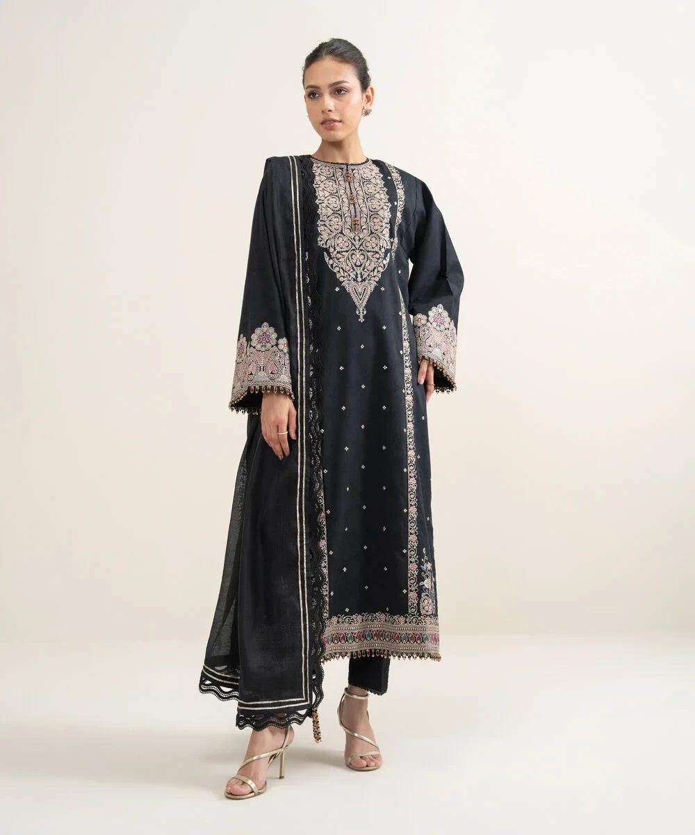 3 Piece Embroidered Jacquard Suit - 3PESUS26V435