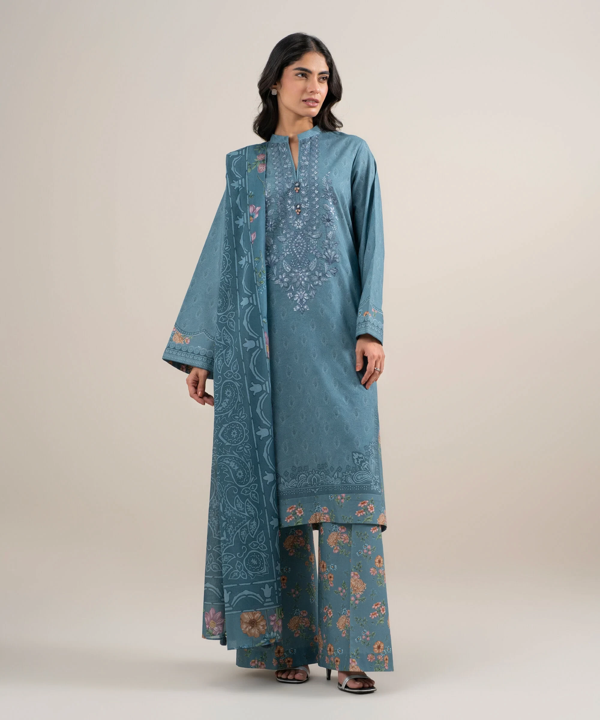 3 Piece - Embroidered Lawn Suit - 3PEDYS26V661