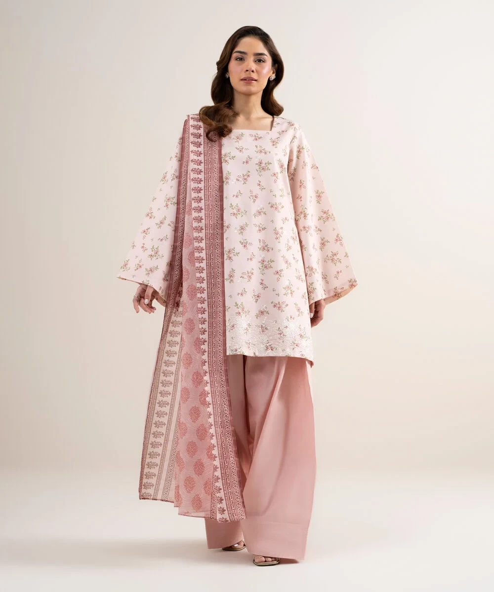 3 Piece - Embroidered Zari Lawn Suit - 3PEDYS26V671
