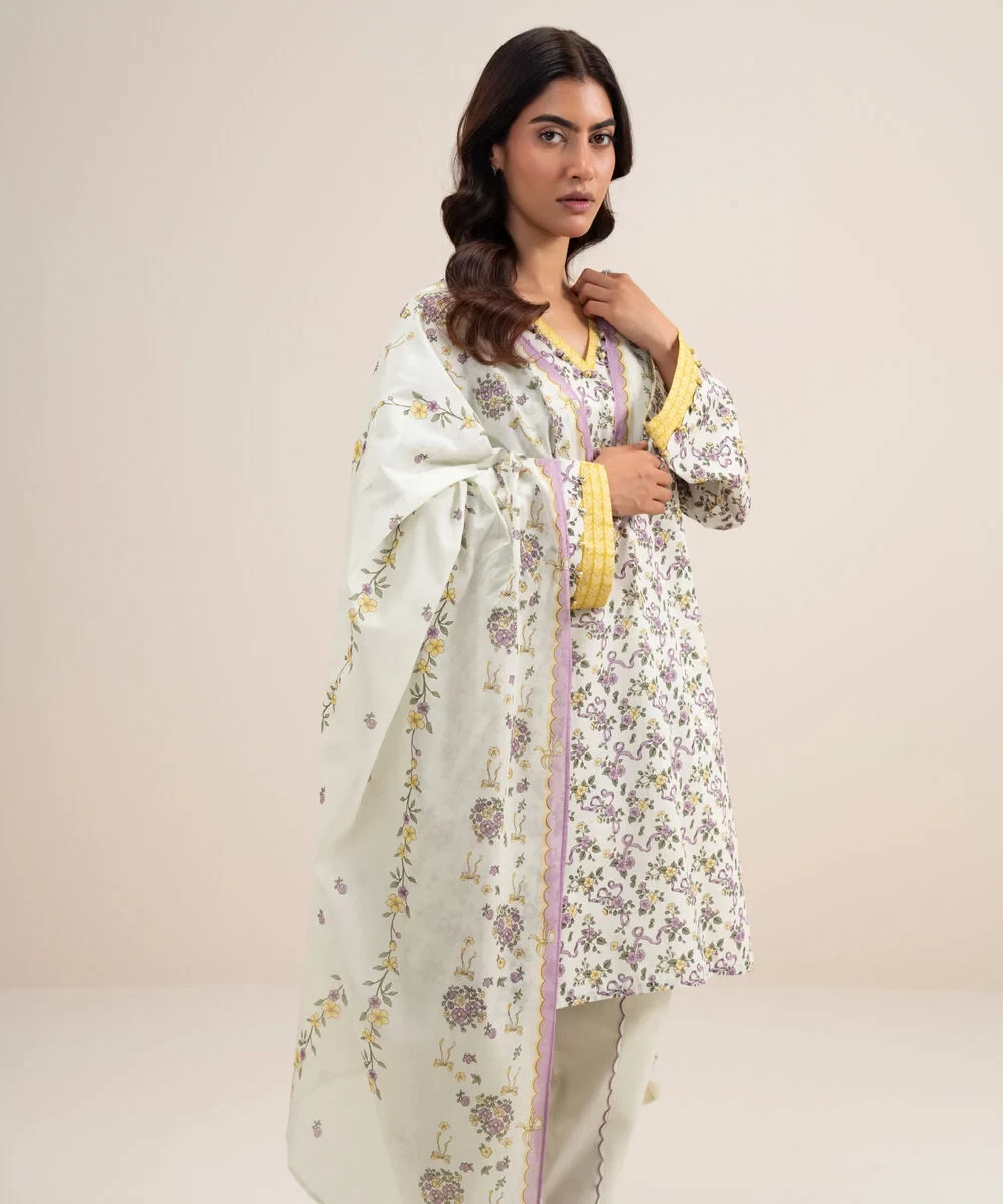 3 Piece - Printed Lawn Suit - U2DEDYS26V68