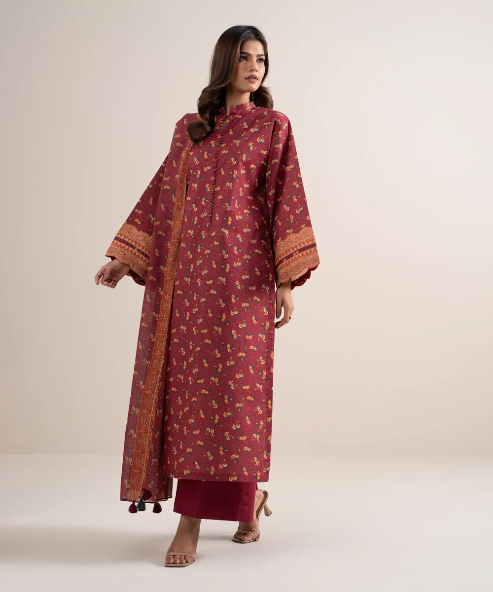 3 Piece - Printed Lawn Suit -  U2TDDS26V639