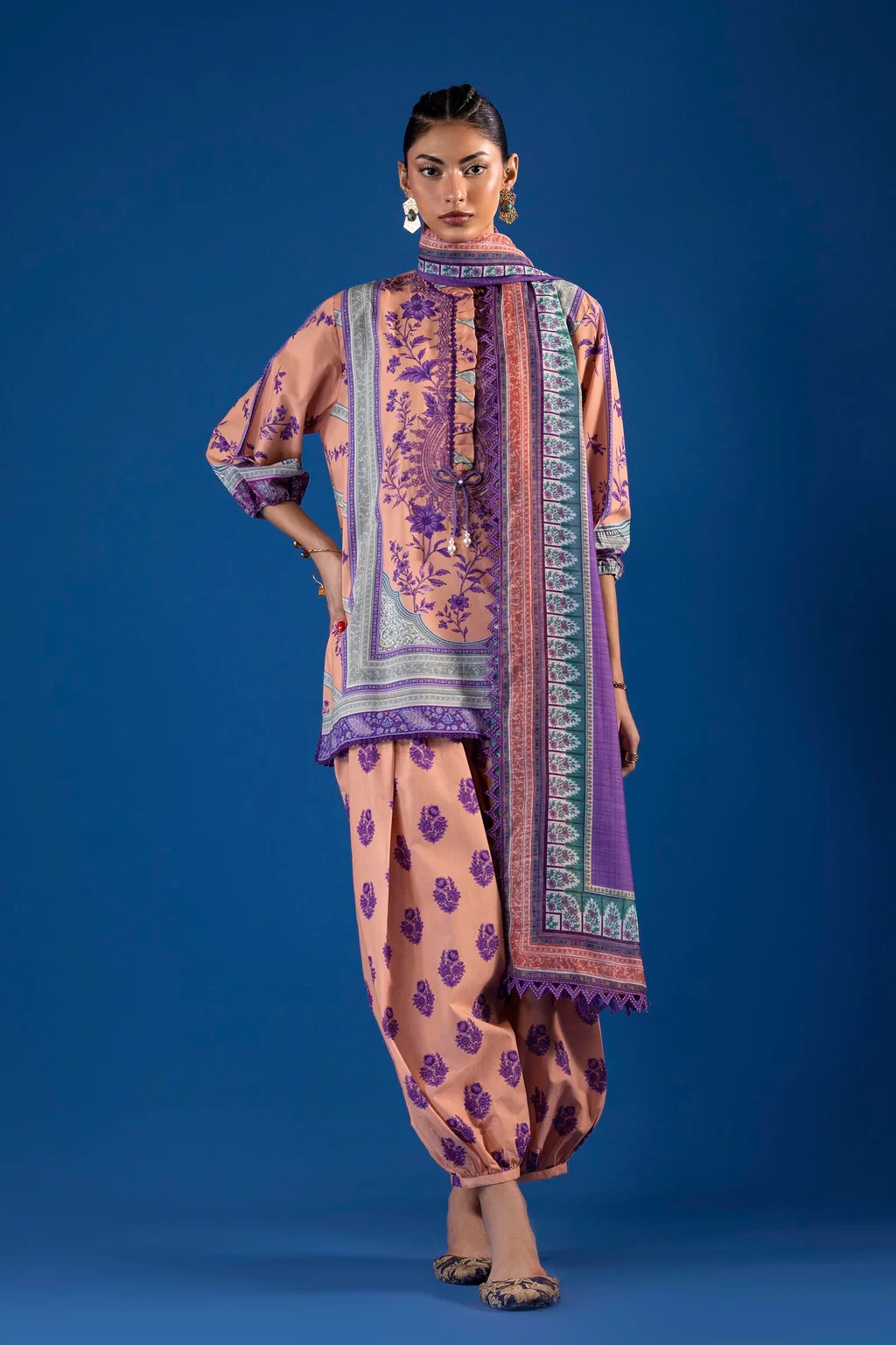 Printed 3 Piece Lawn Suit - H264-008B-3CG