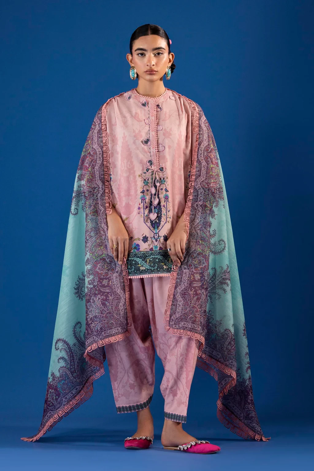 Printed 3 Piece Lawn Suit - H264-003A-3AG