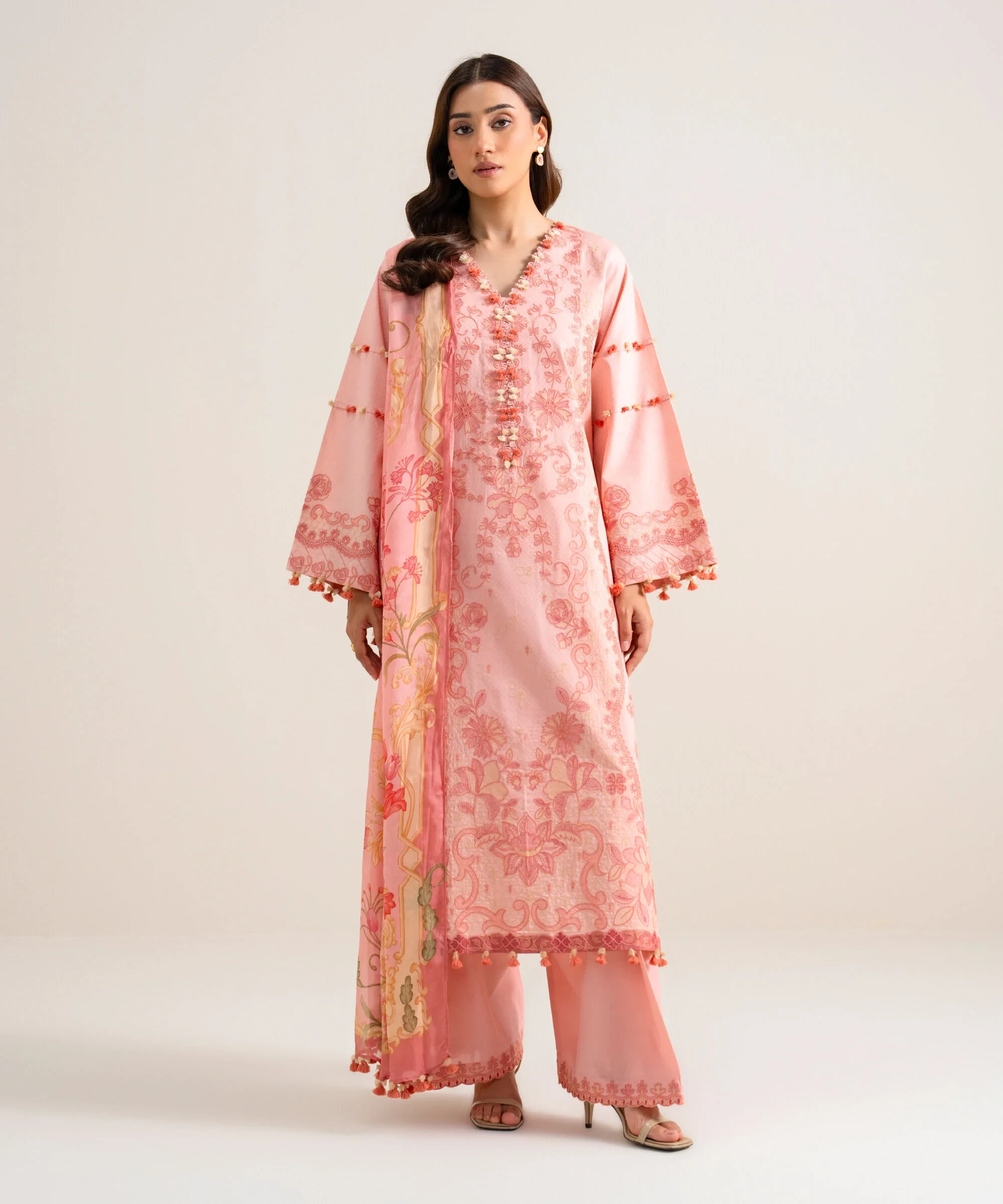 3 Piece - Embroidered Dobby Suit - 3PELXS26V818