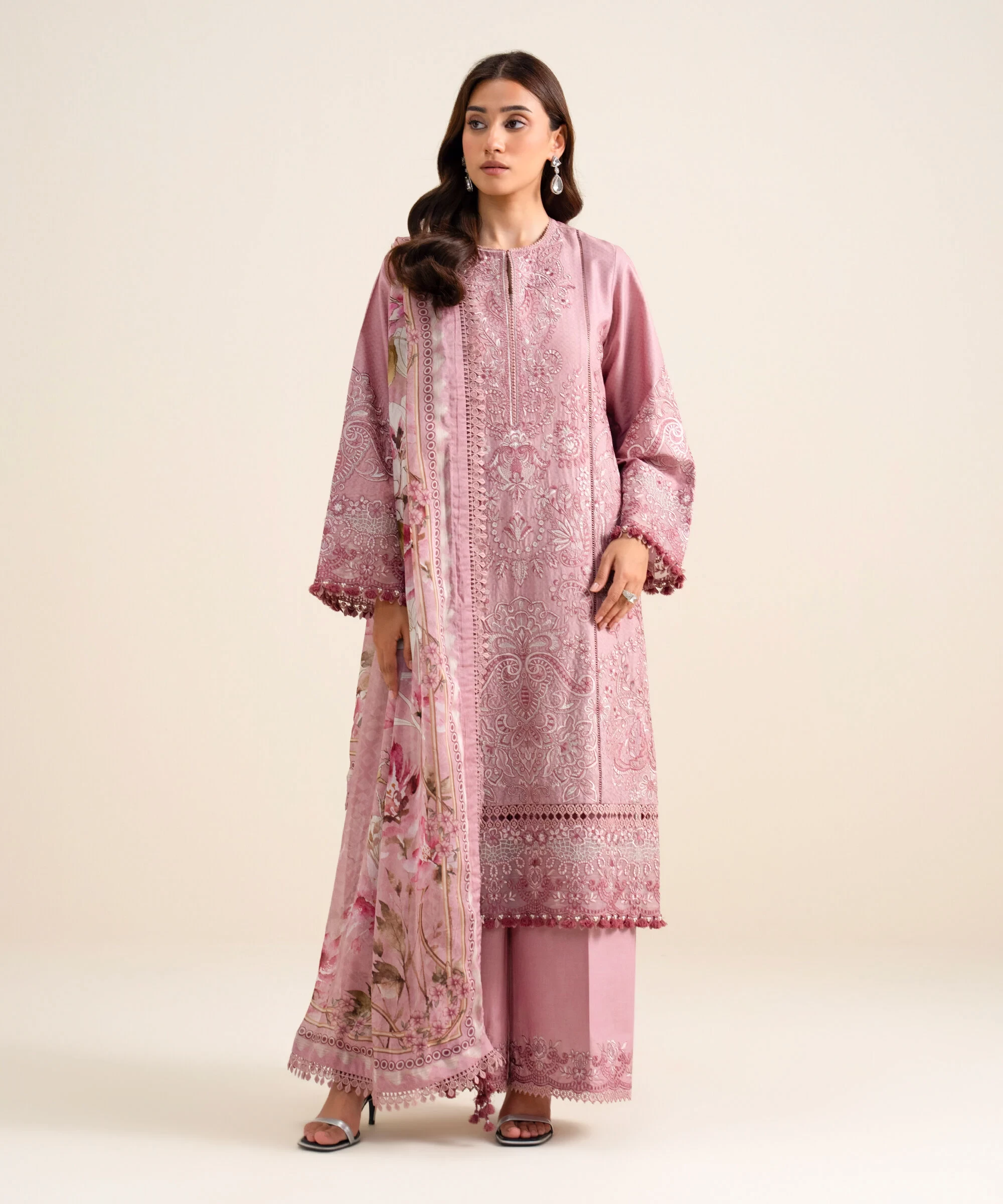 3 Piece - Embroidered Dobby Suit - 3PELXS26V821