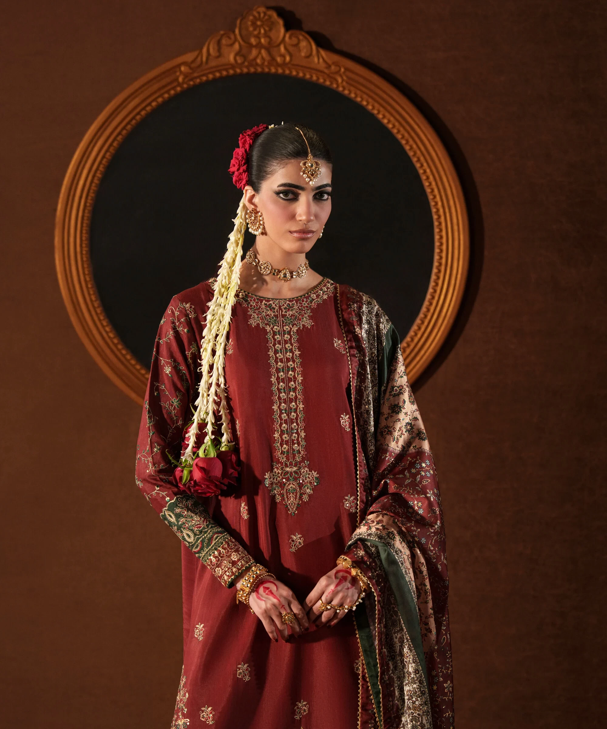 3 Piece - Embroidered Raw Silk Suit - 3PELXS26V736