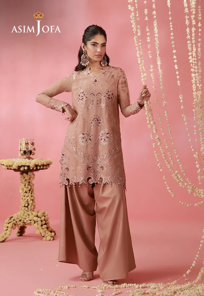 AJUFC-05 Embroidered Chiffon 2 Pcs