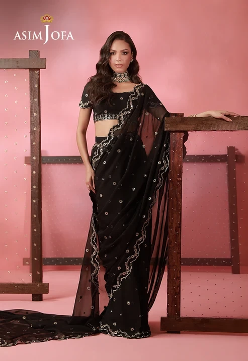 AJUFC-09 Embroidered Chiffon 2 Pcs