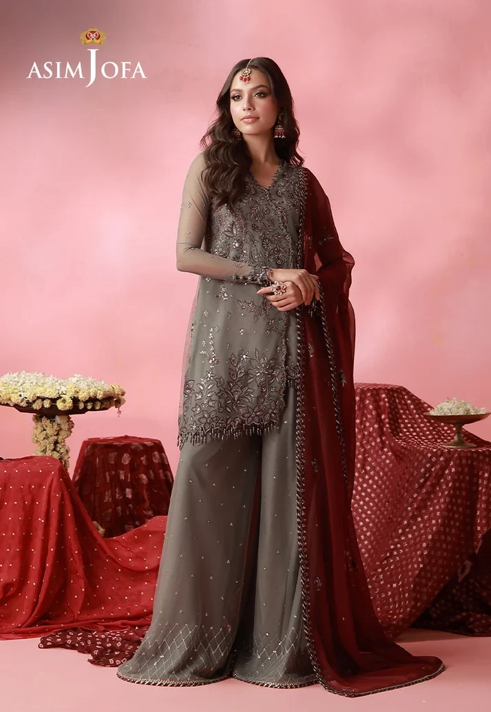 AJUFC-14 Embroidered Poly Net 3 Pcs