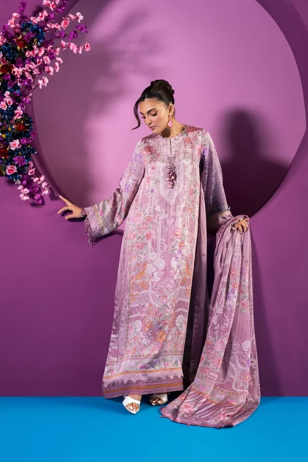 RTS | KAFTAN CHAMOIS SILK | PRINTED - CASK-02-3P26-Mauve