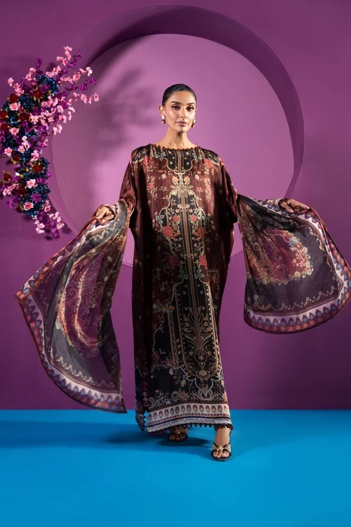 RTS | KAFTAN CHAMOIS SILK | PRINTED - CASK-08-3P26-Black