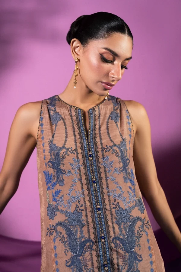 RTS | SHIRT CREPE SILK | PRINTED - CASK-11-3P26-Sand