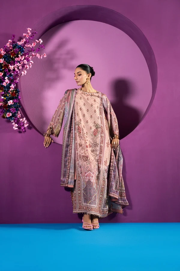 RTS | KAFTAN CREPE SILK | PRINTED -  CASK-13-3P26-Peach Ombre