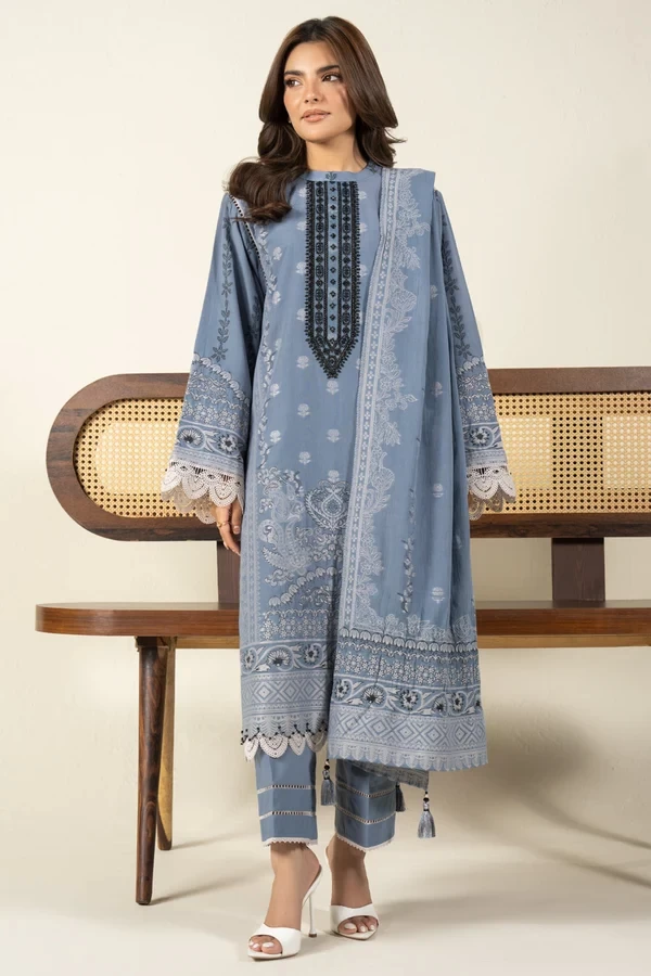 RTS | SHIRT, TROUSER & DUPATTA JACQUARD - CAJ-16-Grey