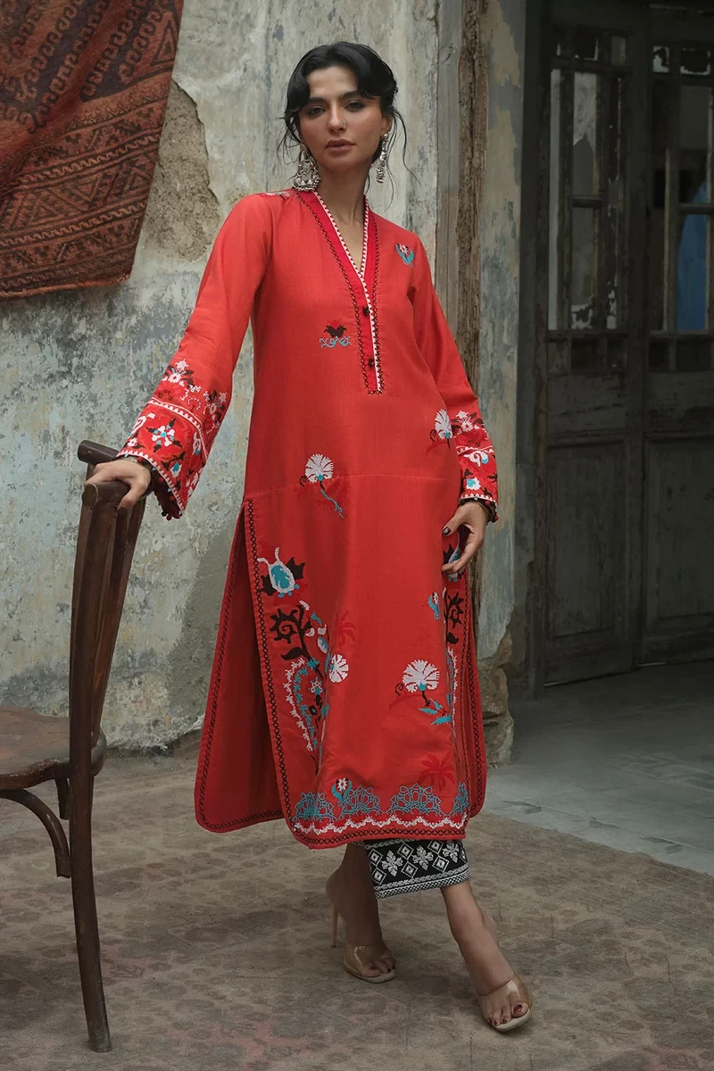 2 Piece Embroidered Khaddar Suit - W-FB-CW-26-485819