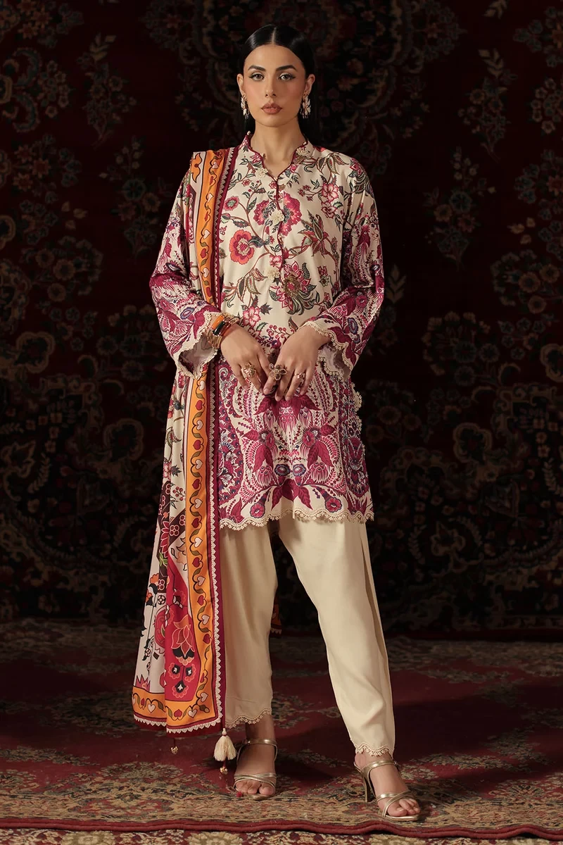 3 Piece Printed Crepe Dobby Suit - W-FB-WCH-26-487543