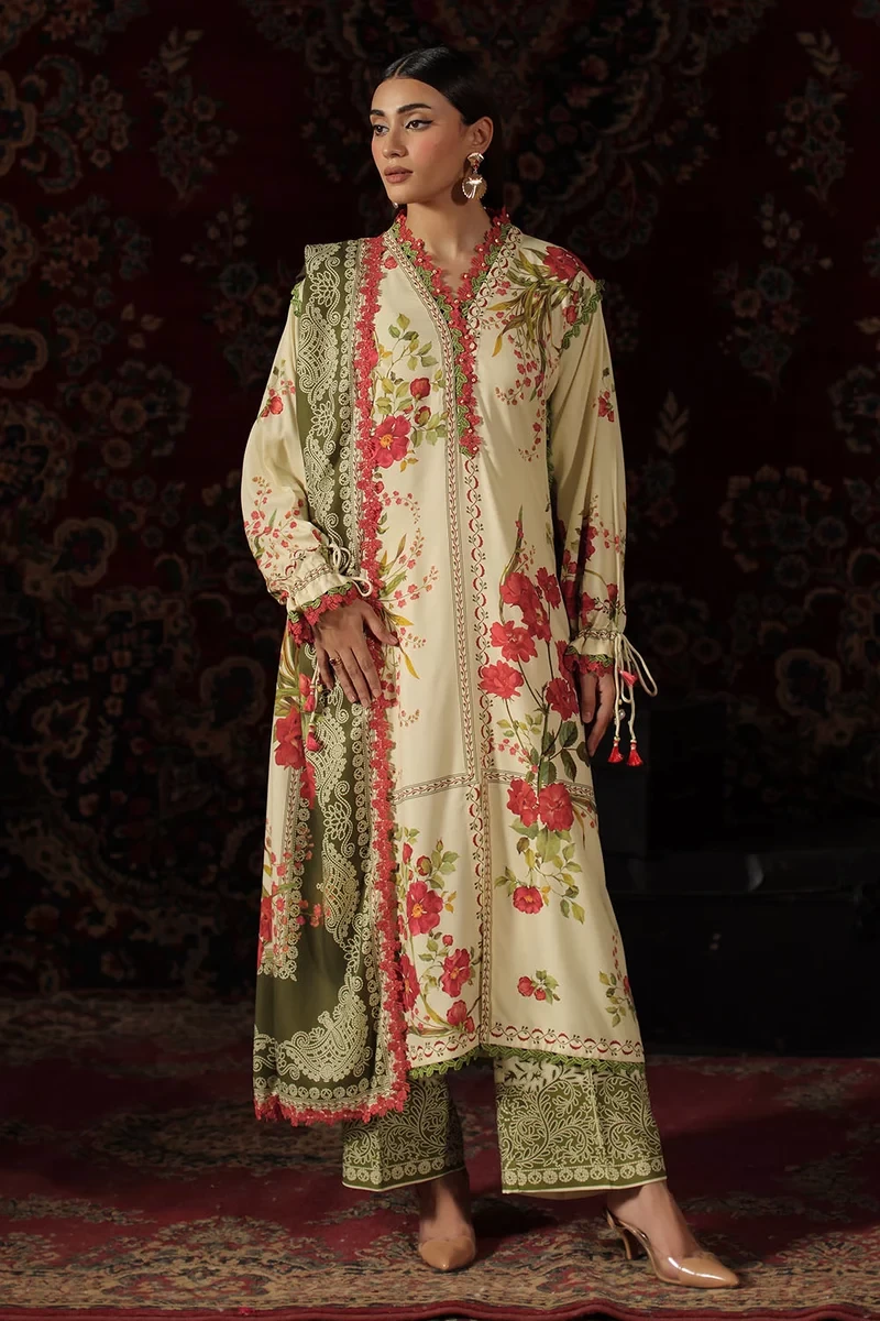 3 Piece Printed Crepe Dobby Suit - W-FB-WCH-26-487544