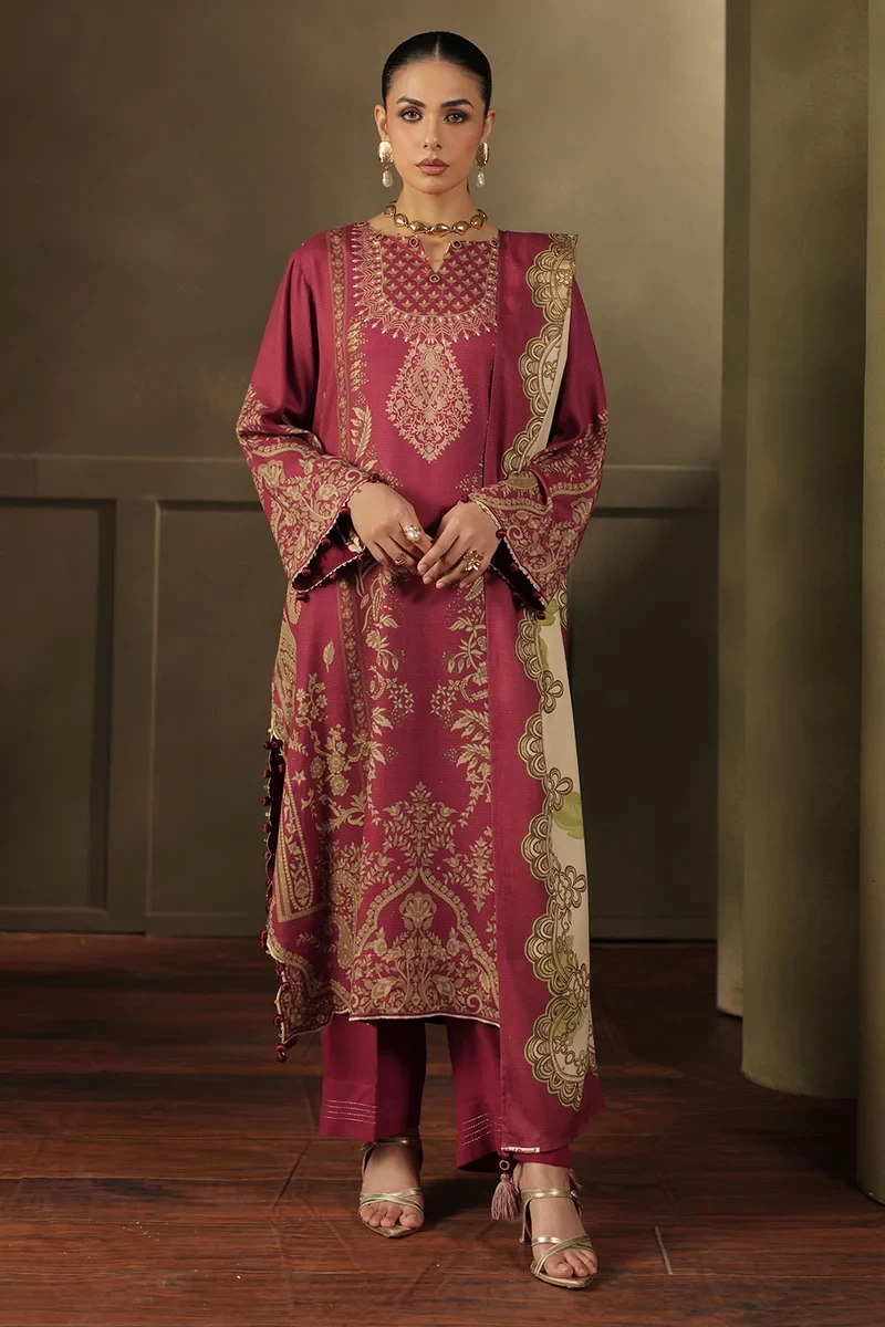 3 Piece Printed Crepe Dobby Suit - W-FB-WCH-26-487547